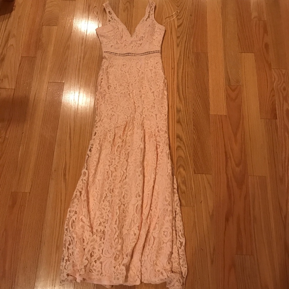 Blush formal mermaid lace dress